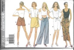 3514 BUTTERICK VERY EASY SKIRTS, SHORTS LENGTHS, PANTS PATTERN 6-10